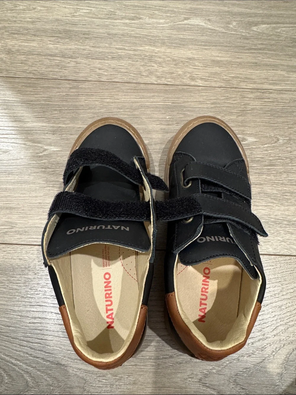 Naturino Black and Brown Kids Velcro Sneakers